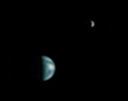 The Earth and Moon as seen from Mars